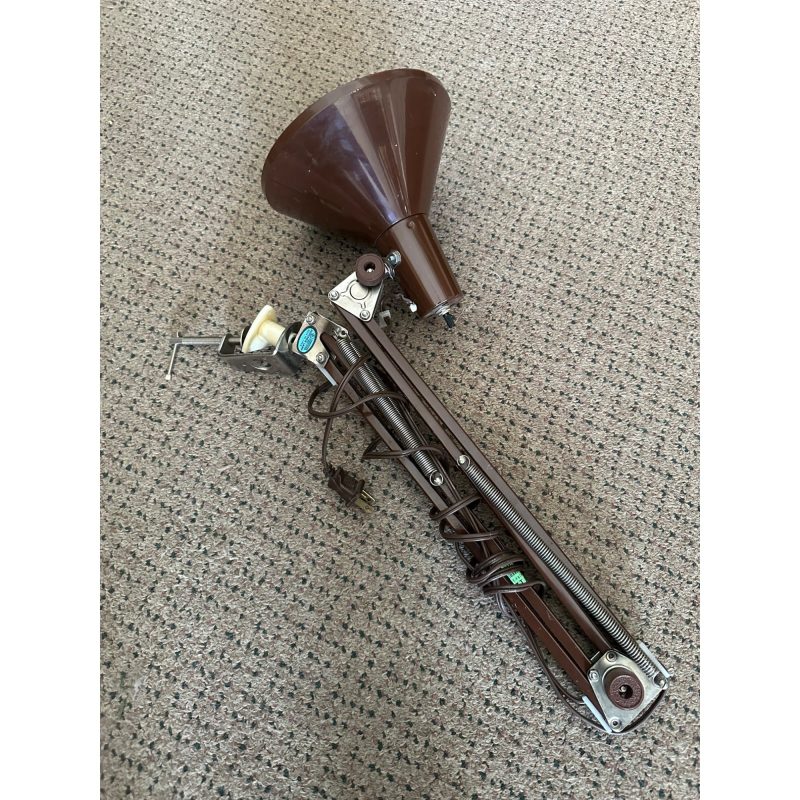 Vintage Mid Century Adjustable Drafting Lamp Portable C-Clamp Work Station Light