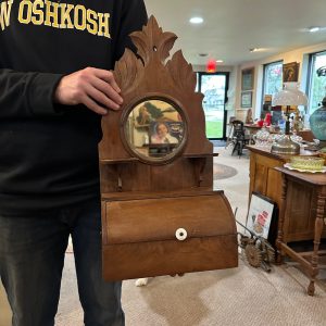 O3eF9lon_0.jpg Antique Wooden Wall Shaving Cabinet w/ Mirror Victorian Medicine Cabinet