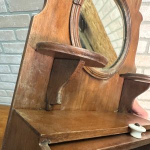 O3eF9lon_15.jpg Antique Wooden Wall Shaving Cabinet w/ Mirror Victorian Medicine Cabinet