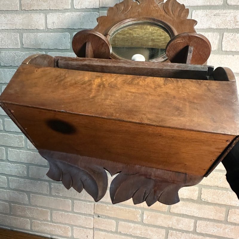 O3eF9lon_7.jpg Antique Wooden Wall Shaving Cabinet w/ Mirror Victorian Medicine Cabinet