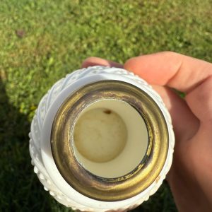 Vintage Miniature Milk Glass Hobnail Oil Kerosene Bedside Lamp Base