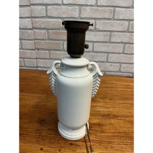 Vintage White Ceramic Urn Table Lamp Base Part French MCM Mid-Century