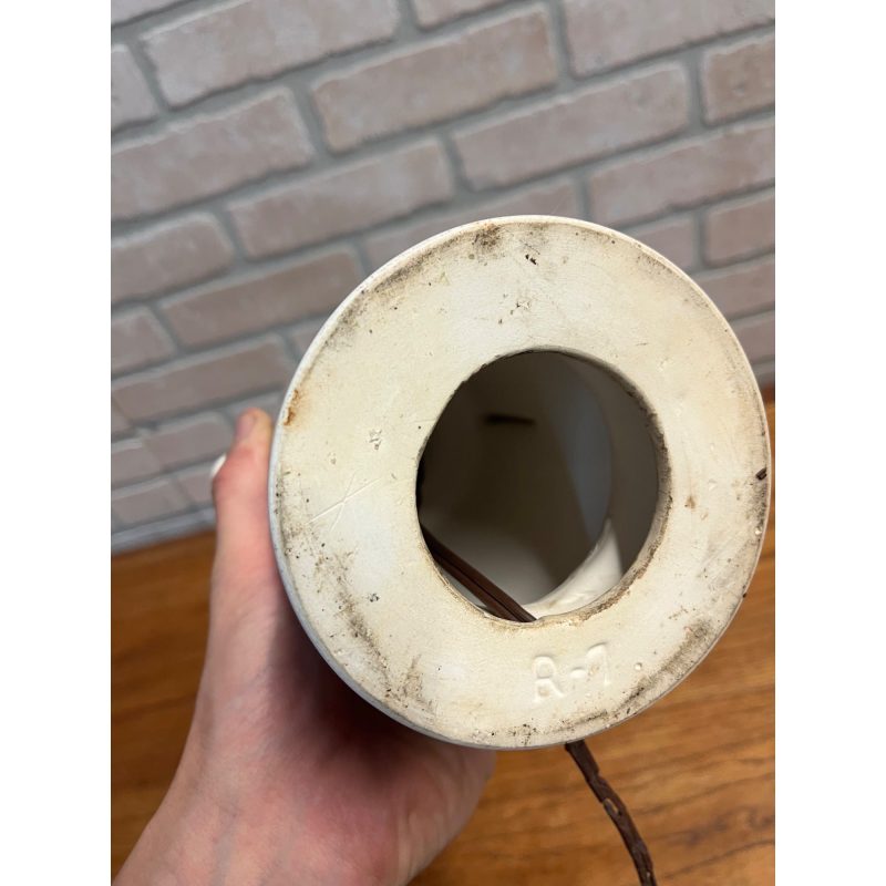 Vintage White Ceramic Urn Table Lamp Base Part French MCM Mid-Century