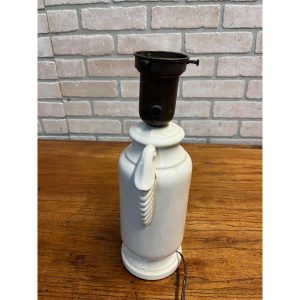 Vintage White Ceramic Urn Table Lamp Base Part French MCM Mid-Century