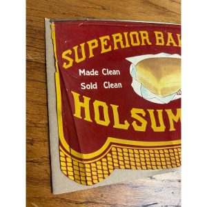 P44OzPRg_1.jpg Early 1900's Holsum Bread Cloth Pennant Advertising Banner Sign Superior Baking Co.