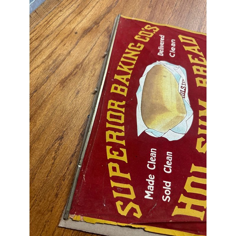 P44OzPRg_4.jpg Early 1900's Holsum Bread Cloth Pennant Advertising Banner Sign Superior Baking Co.