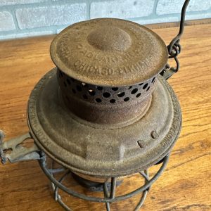 Chicago Milwaukee St Paul Railroad Adlake Kerosene Lantern Kero Clear Embossed Globe