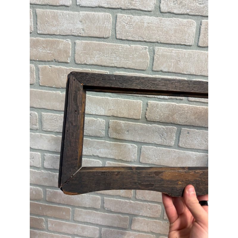 Antique American Folk Art Frame Carved Watermelon Oak Picture Frame
