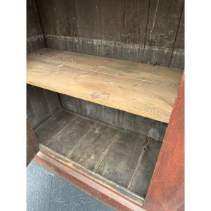 Antique Primitive Red Painted Farmhouse Kitchen Large Pantry Cupboard