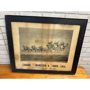 QTHPsCCm_0.jpg RARE Original 1890s Hebard Transportation Co. Chicago Framed Liutho Advertising Sign