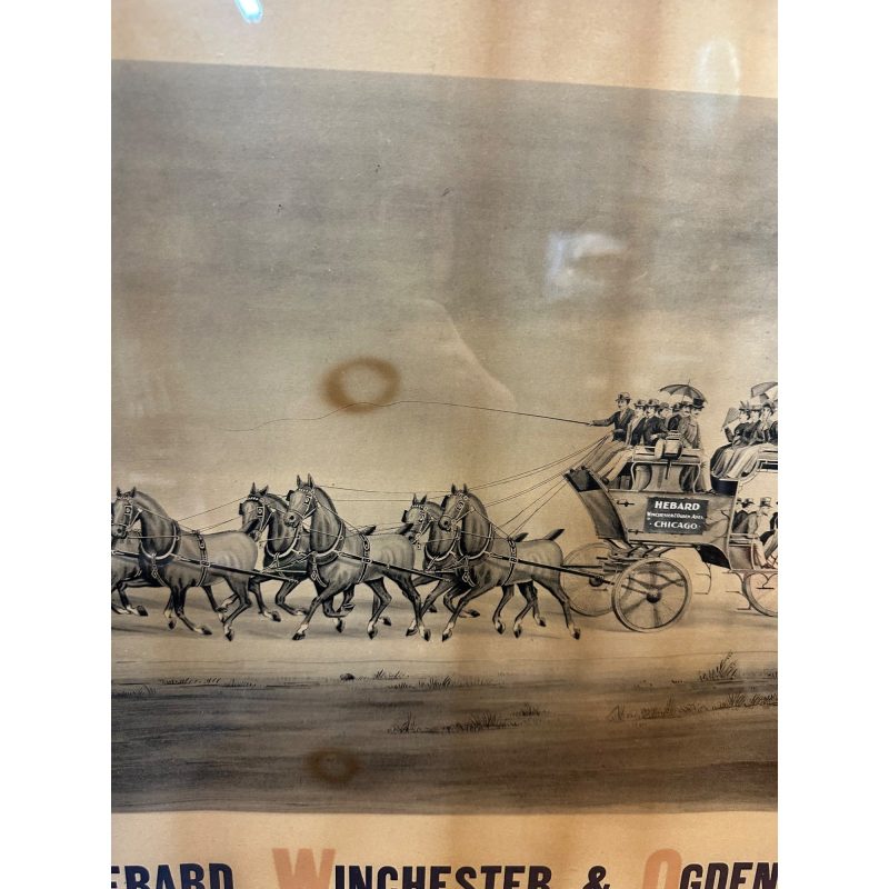 QTHPsCCm_4.jpg RARE Original 1890s Hebard Transportation Co. Chicago Framed Liutho Advertising Sign