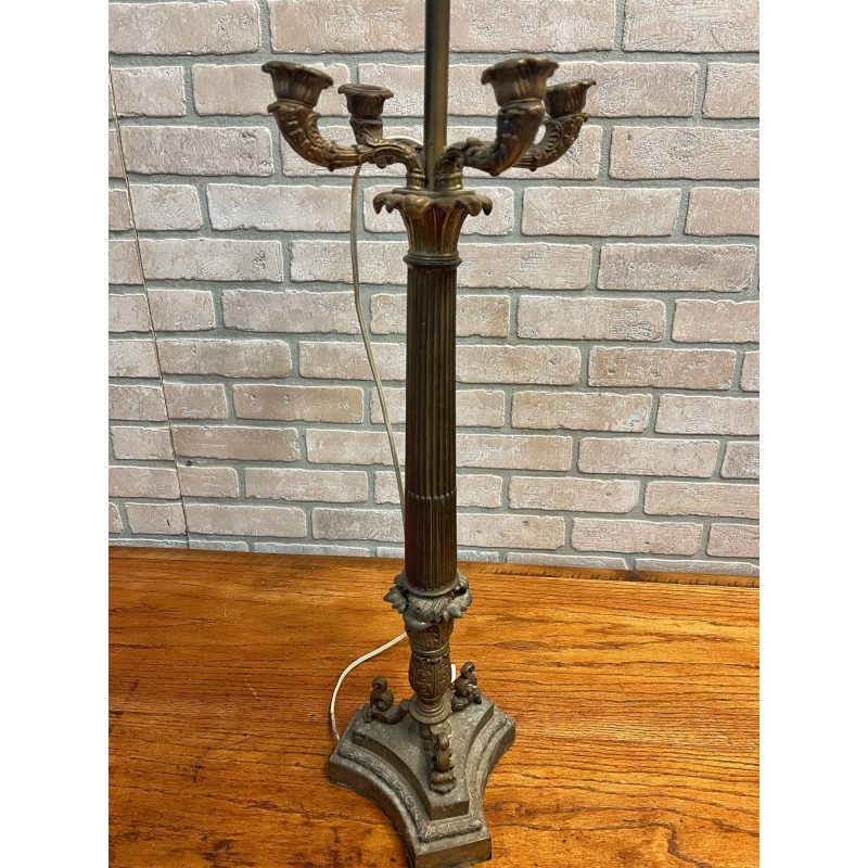 QTOClbEundefined_1.jpg Antique Neoclassical French Bronze Tall Candlestick Electric Lamp PARTS/REPAIR