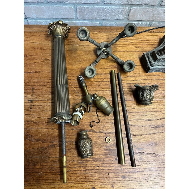 QTOClbEundefined_15.jpg Antique Neoclassical French Bronze Tall Candlestick Electric Lamp PARTS/REPAIR
