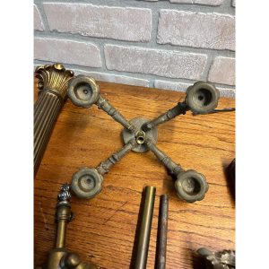 QTOClbEundefined_17.jpg Antique Neoclassical French Bronze Tall Candlestick Electric Lamp PARTS/REPAIR