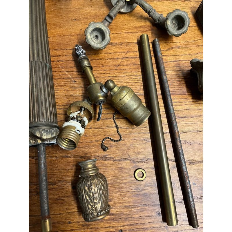 QTOClbEundefined_18.jpg Antique Neoclassical French Bronze Tall Candlestick Electric Lamp PARTS/REPAIR