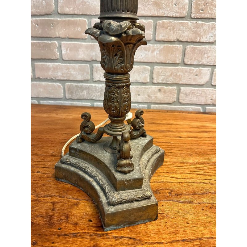 QTOClbEundefined_2.jpg Antique Neoclassical French Bronze Tall Candlestick Electric Lamp PARTS/REPAIR