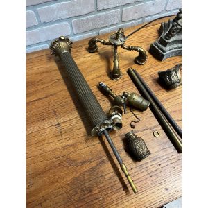 QTOClbEundefined_20.jpg Antique Neoclassical French Bronze Tall Candlestick Electric Lamp PARTS/REPAIR