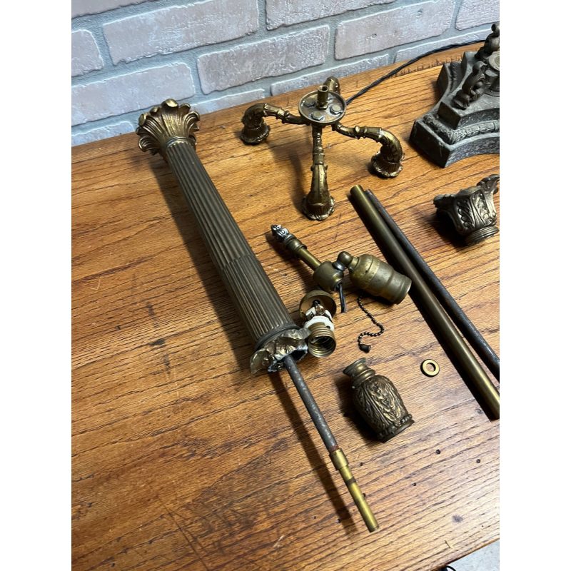 QTOClbEundefined_20.jpg Antique Neoclassical French Bronze Tall Candlestick Electric Lamp PARTS/REPAIR