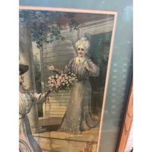 Early 1900s Columbia Bicycles Pope Mfg Co. Advertising Framed Litho SIgn Poster