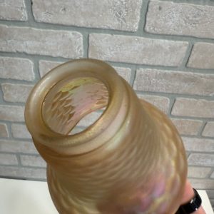 Vintage Imperial Carnival Iridescent Coral Shell Scale Marigold Glass Shades