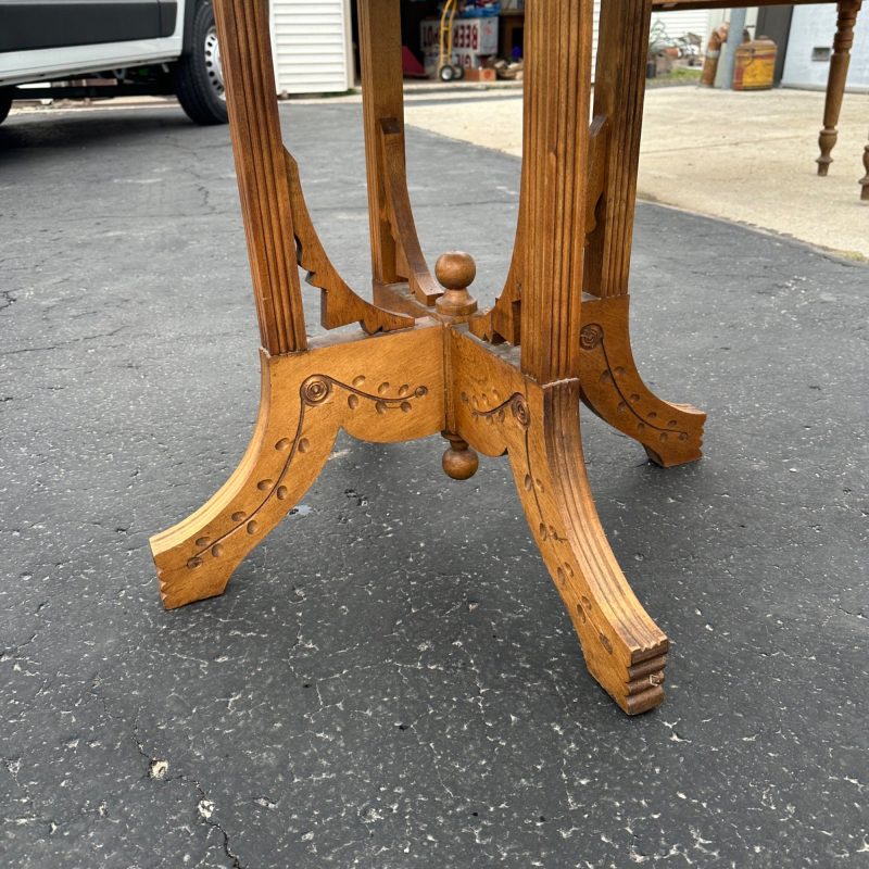 Victorian Eastlake Style Parlor Game Side Table Wooden