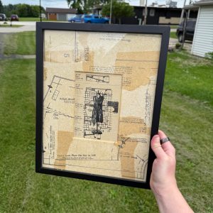 Vintage Sewing Pattern Framed Art Decoupage