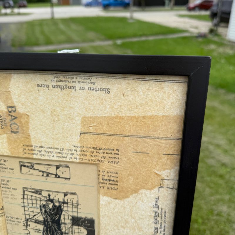 Vintage Sewing Pattern Framed Art Decoupage