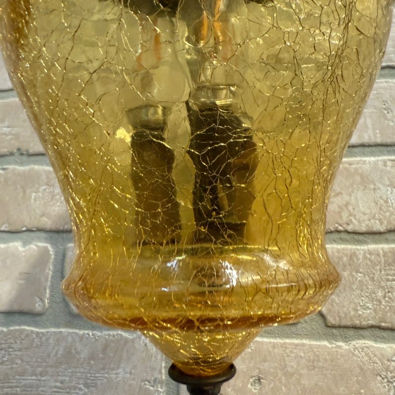 U1oVobQq_11.jpg Vintage Mid Century Amber Crackle Swag Light Lamp Fixture Hanging Boho