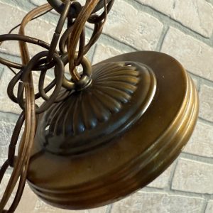 U1oVobQq_4.jpg Vintage Mid Century Amber Crackle Swag Light Lamp Fixture Hanging Boho