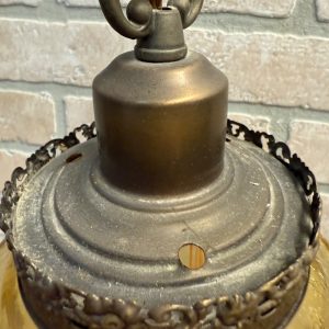 U1oVobQq_5.jpg Vintage Mid Century Amber Crackle Swag Light Lamp Fixture Hanging Boho