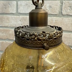 U1oVobQq_6.jpg Vintage Mid Century Amber Crackle Swag Light Lamp Fixture Hanging Boho