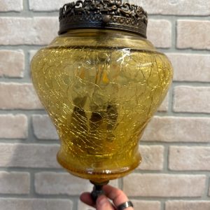 U1oVobQq_9.jpg Vintage Mid Century Amber Crackle Swag Light Lamp Fixture Hanging Boho
