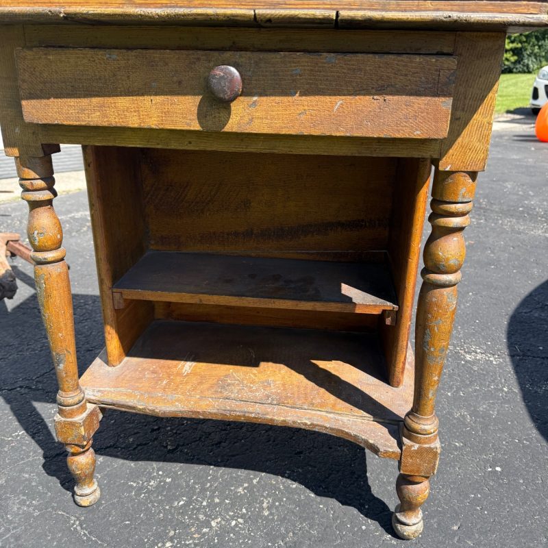 U4RMnVIR_6.jpg Antique Pine Secretary Hotel Teachers Lecture Desk Clerk's Desk Table