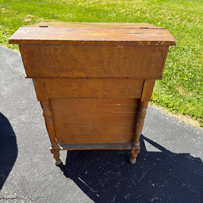 U4RMnVIR_9.jpg Antique Pine Secretary Hotel Teachers Lecture Desk Clerk's Desk Table