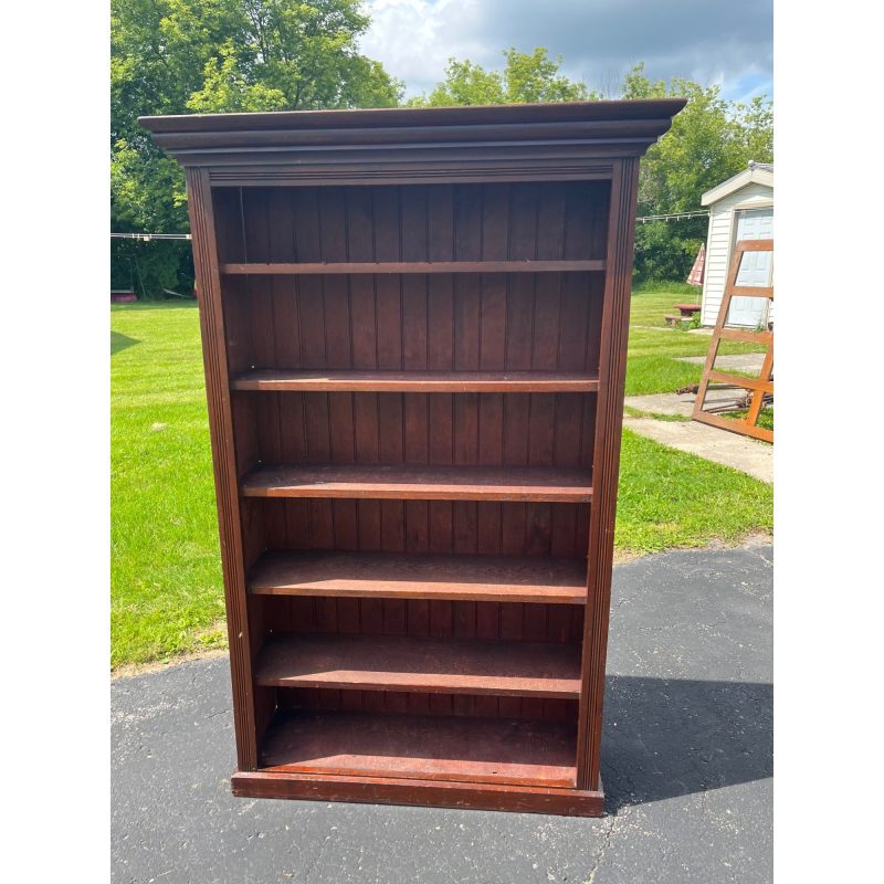 XJGacKCr_1.jpg Antique Primitive Style Bookshelf Display Bookcase Cabinet