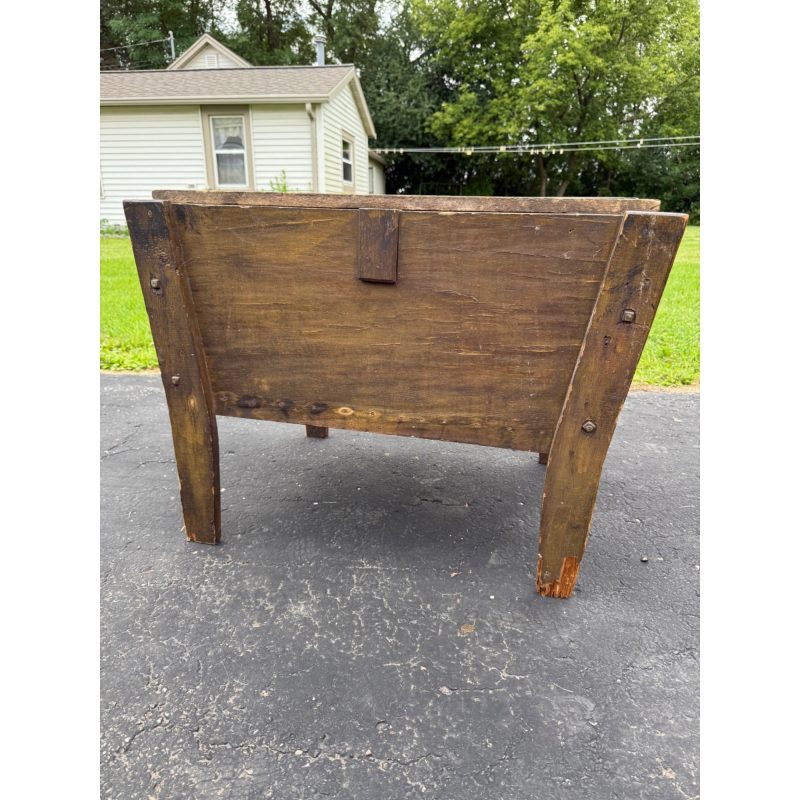 Antique Primitive 19th c. Bread Dough Trough Bin Table Farmhouse