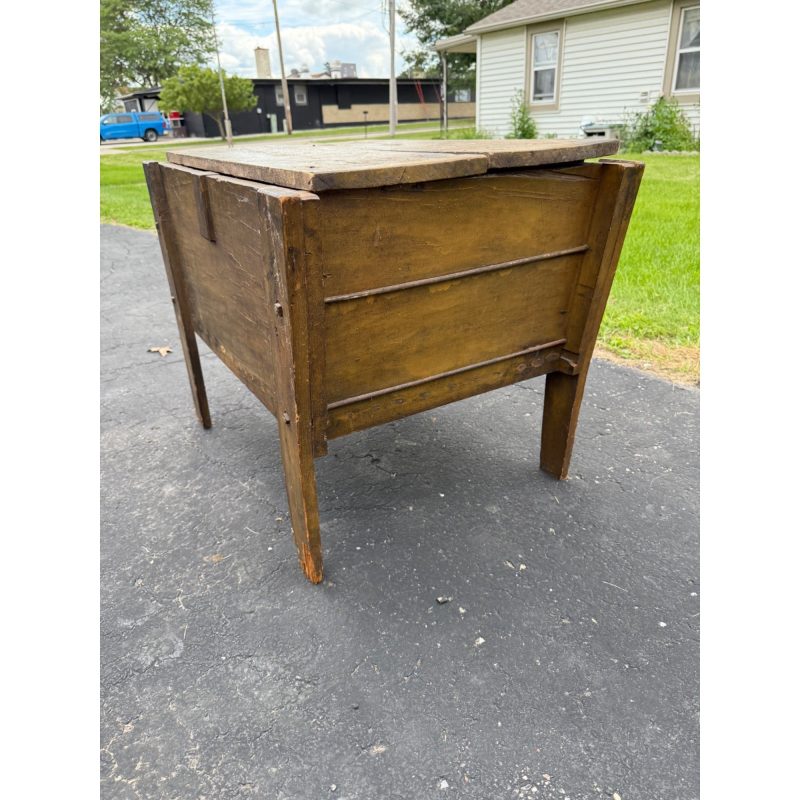 Antique Primitive 19th c. Bread Dough Trough Bin Table Farmhouse