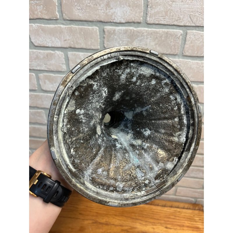 Aladdin Queen White Moonstone Oil Lamp w/ NuType Model B Burner