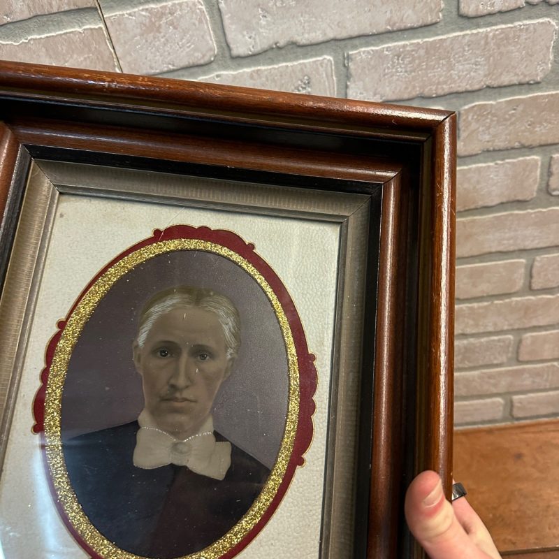 a64d4d3a-df6e-4339-b38c-d17348b8ce4f_LP.jpg Antique c1880s Electrograph Tintype Portrait Photograph in Walnut Frame