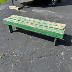 Antique Primitive Green Paint Wooden Bench Plant Stand Farmhouse Decor