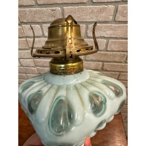 b67ef129-32ad-4833-ab2d-a65a6d6f6d25_LP.jpg Antique Hobbs Dot Blue Opalescent Art Glass EAPG Oil Lamp Milk Glass