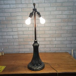 Antique Bronze Table Lamp Base Art Nouveau / Victorian Floral 30"