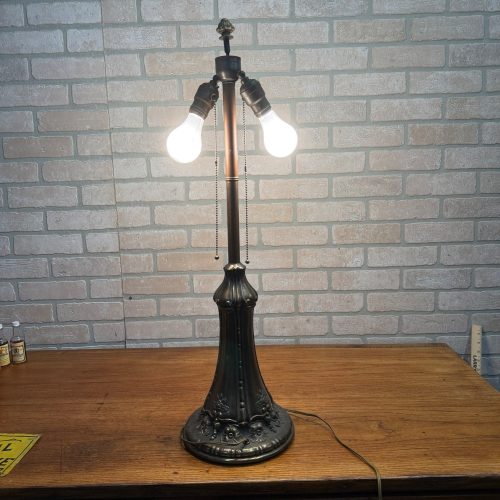 Antique Bronze Table Lamp Base Art Nouveau / Victorian Floral 30"