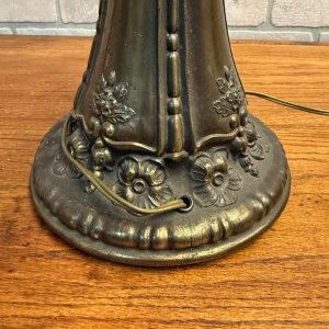 Antique Bronze Table Lamp Base Art Nouveau / Victorian Floral 30"