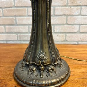Antique Bronze Table Lamp Base Art Nouveau / Victorian Floral 30"