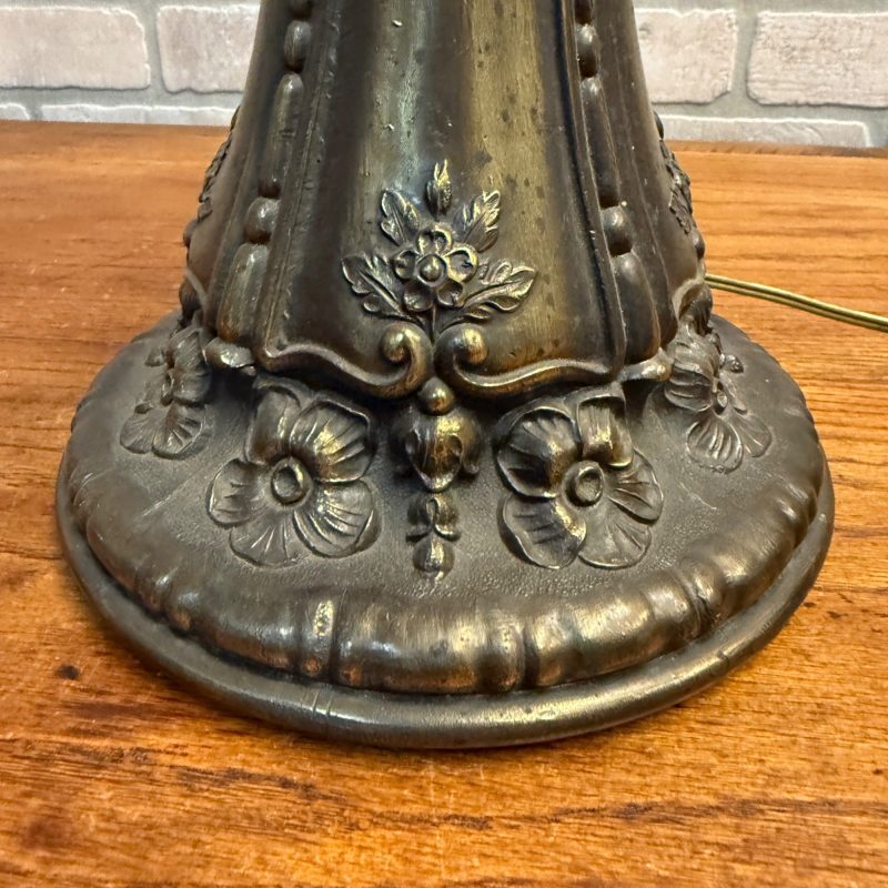 Antique Bronze Table Lamp Base Art Nouveau / Victorian Floral 30"