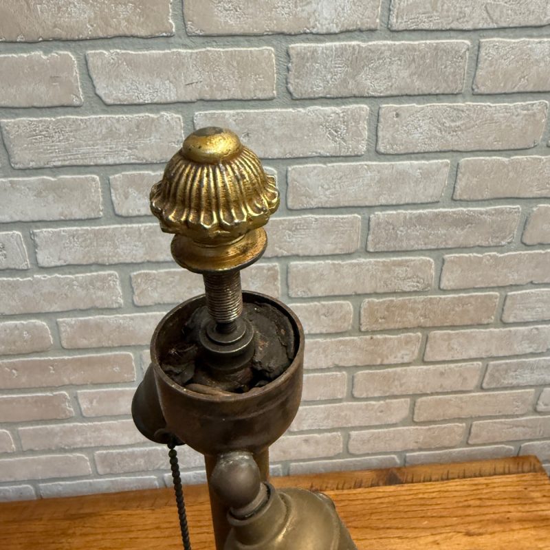 Antique Bronze Table Lamp Base Art Nouveau / Victorian Floral 30"