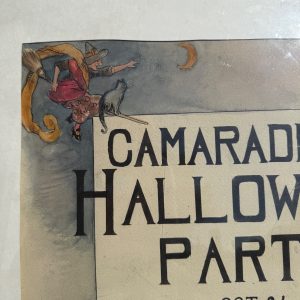 cnfZ1lHa_1.jpg Original 1930s Halloween Party Poster Artist Signed Antique Watercoloring Artwork