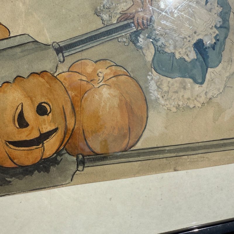 cnfZ1lHa_10.jpg Original 1930s Halloween Party Poster Artist Signed Antique Watercoloring Artwork