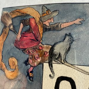 cnfZ1lHa_18.jpg Original 1930s Halloween Party Poster Artist Signed Antique Watercoloring Artwork